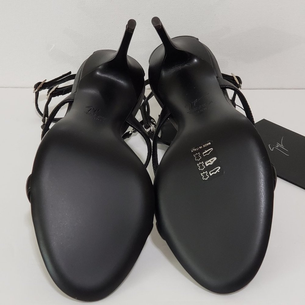 Brand New Giuseppe Zanotti Black Mistico Strappy Heels SZ 39 1/2 - Picture 5 of 6